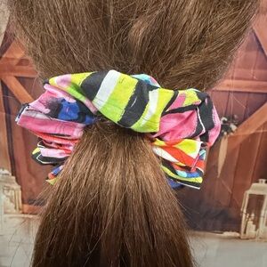 Handmade Multicolor Striped Scrunchie Hair Tie